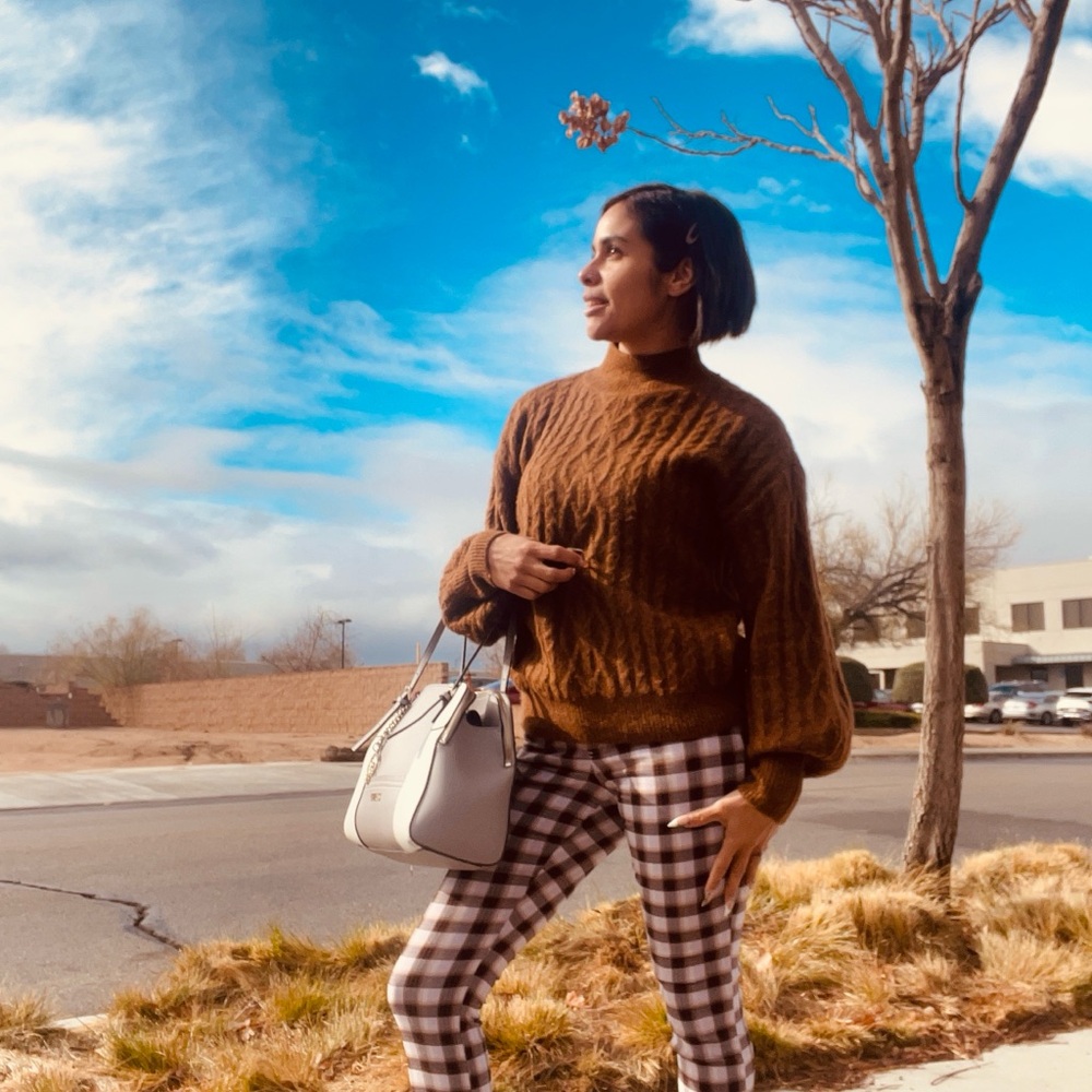 Brown Cable Knit Sweater